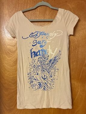 Ed Hardy By Christian Audigier Graphic mythical DIY Scoop Neck T Shirt